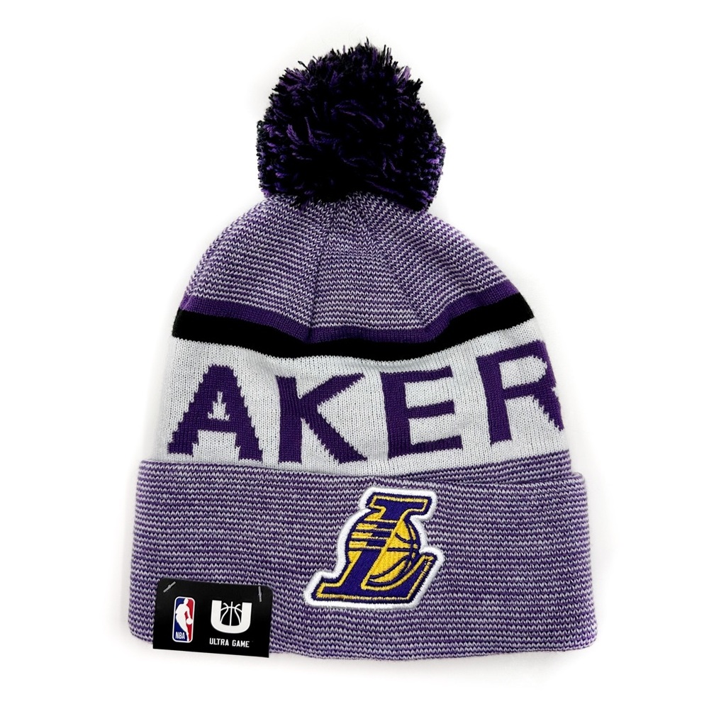 LA Los Angeles Lakers Beanie Mens Womens Knit Winter Hat Purple NBA Fan Gift